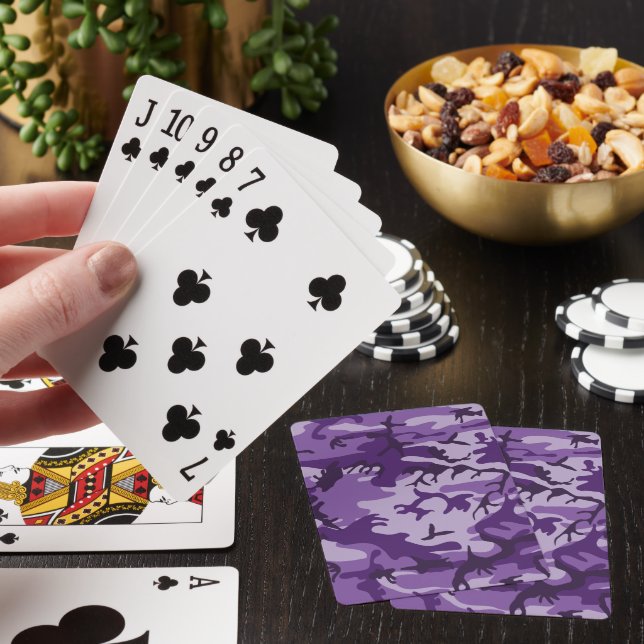 Purple Camouflage, Military, Army Poker Cards (In Situ)