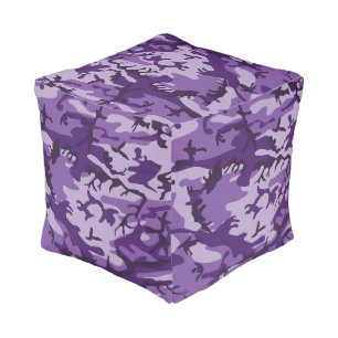Purple Camouflage, Military, Army Pouf
