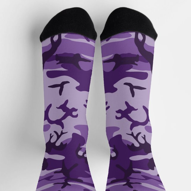 Purple Camouflage, Military, Army Socks (Top)