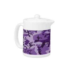 Purple Camouflage, Military, Army Teapot