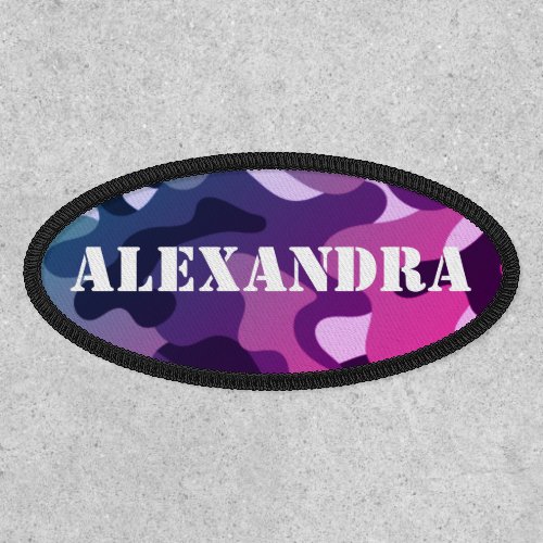 Purple Camouflage Military Camo Personalized Name Patch