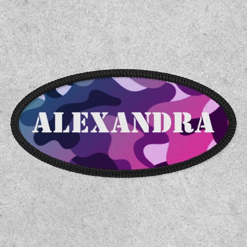 Custom Iron On Patches 6 Purple Camouflage Military Camo Personalized Name Patch