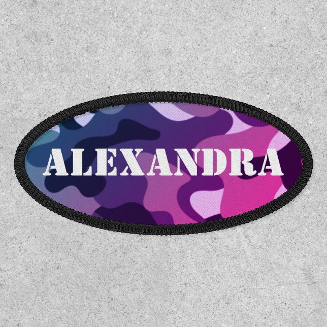 Purple Camouflage Military Camo Personalized Name Patch (Front)