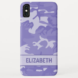 Purple Camouflage Monogram iPhone XS Max Case
