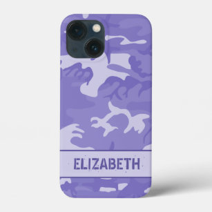 Purple Camouflage Monogram iPhone 13 Mini Case