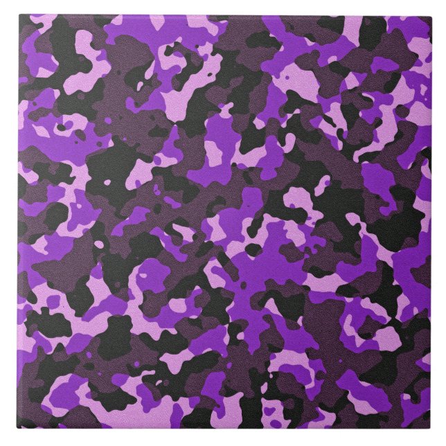 Purple camouflage pattern ceramic tile (Front)