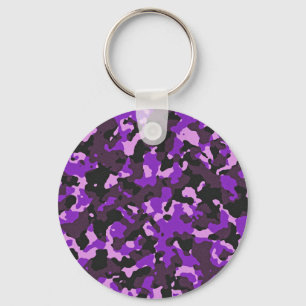 Purple camouflage pattern keychain