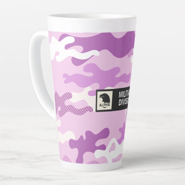 Purple Camouflage Pattern Latte Mug (Left Angle)