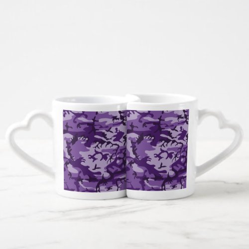 Purple Camouflage Pattern Military Pattern Army Coffee Mug Set