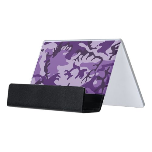 Purple Camouflage Pattern Military Pattern Army Desk Business Card Holder