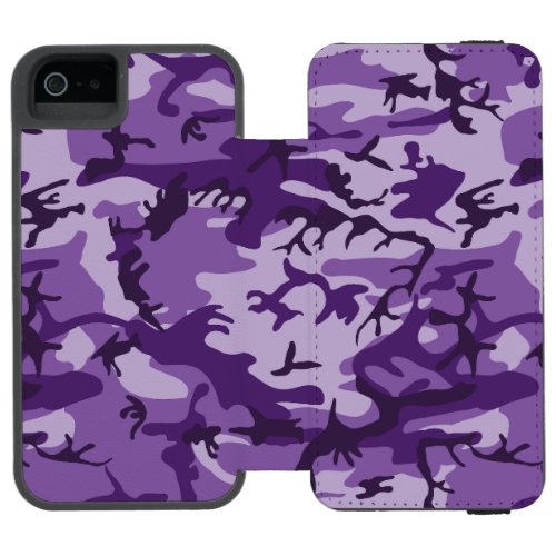 Purple Camouflage Pattern Military Pattern Army iPhone SE55s Wallet Case