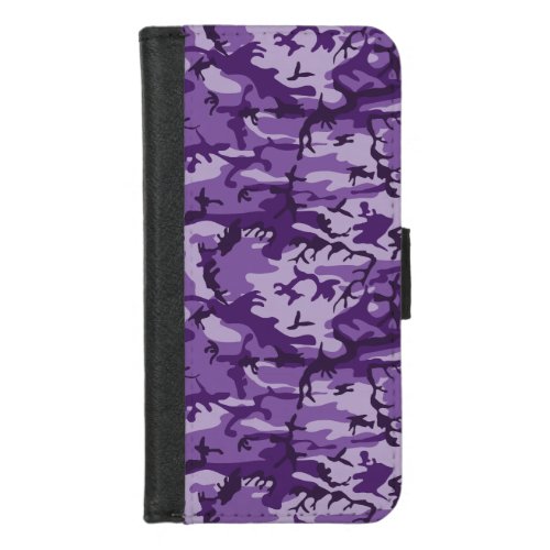 Purple Camouflage Pattern Military Pattern Army iPhone 87 Wallet Case