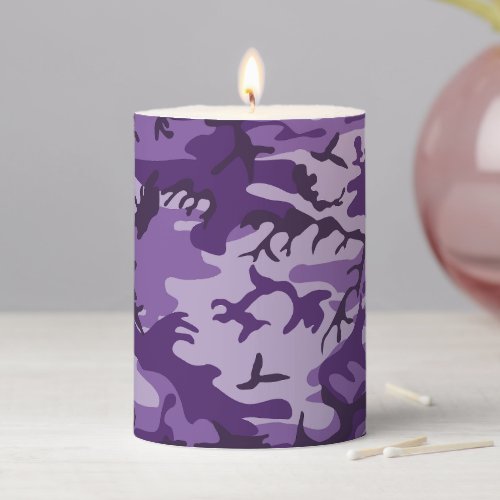 Purple Camouflage Pattern Military Pattern Army Pillar Candle
