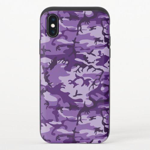 Purple Camouflage Pattern Military Pattern Army iPhone XS Slider Case