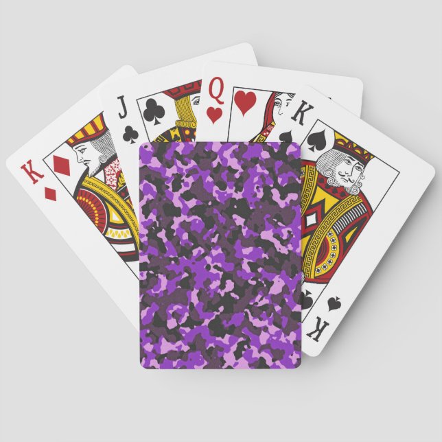 Purple camouflage pattern poker cards (Back)