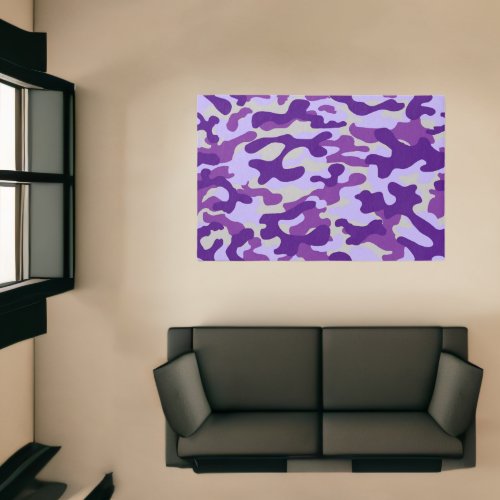 Purple Camouflage Pattern  Rug