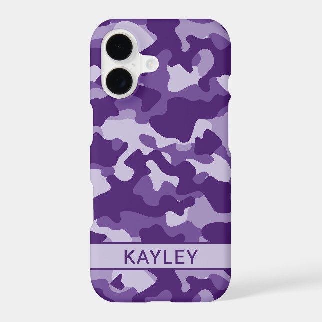 Purple Camouflage Personalized Case-Mate iPhone Case (Back)