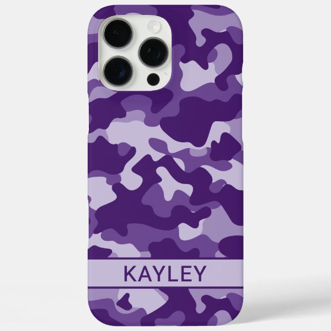 Purple Camouflage Personalized Case-Mate iPhone Case (Back)