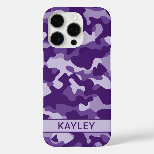 Purple Camouflage Personalized Case-Mate iPhone Case (Back)