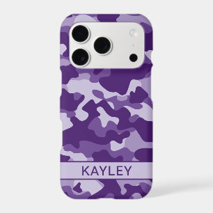 Purple Camouflage Personalized iPhone 17 Pro Case