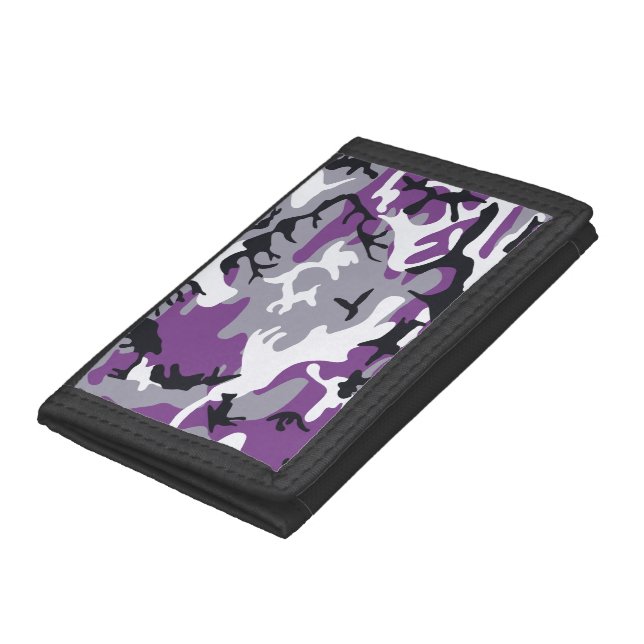 Purple Camouflage Tri-fold Wallet (Bottom)