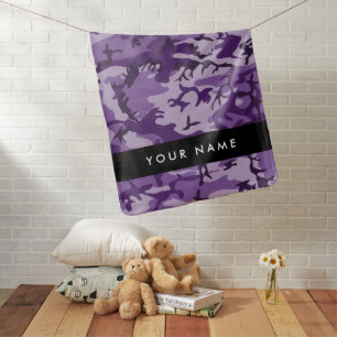 Purple Camouflage Your name Personalize Baby Blanket