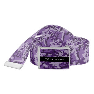 Purple Camouflage Your name Personalize Belt