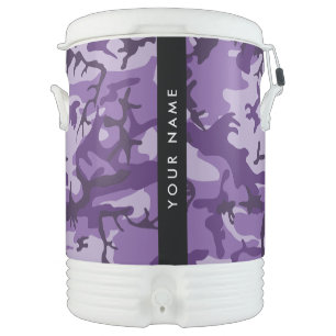 Purple Camouflage Your name Personalize Beverage Cooler