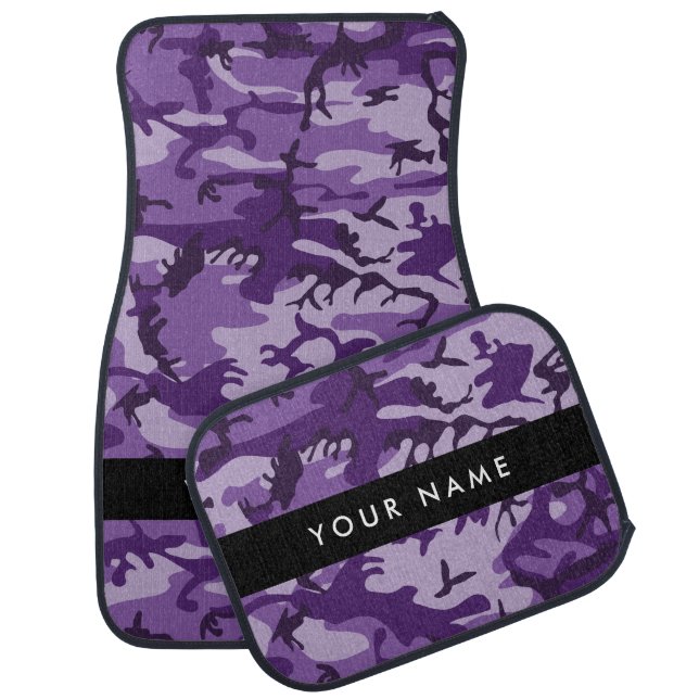 Purple Camouflage Your name Personalize Car Floor Mat (Set)