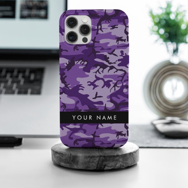 Purple Camouflage Your name Personalize Case-Mate iPhone Case (Creator Uploaded)