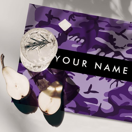 Purple Camouflage Your name Personalize Cloth Placemat