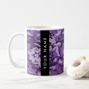 Purple Camouflage Your name Personalize Coffee Mug