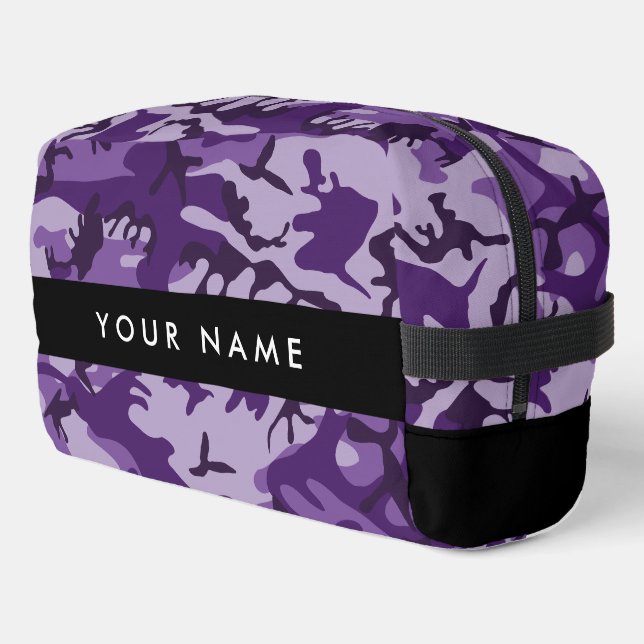 Purple Camouflage Your name Personalize Dopp Kit (Left Corner)