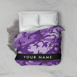 Purple Camouflage Your name Personalize Duvet Cover