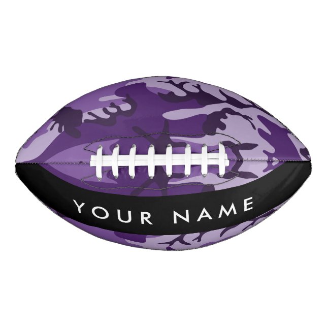 Purple Camouflage Your name Personalize Football (Front)