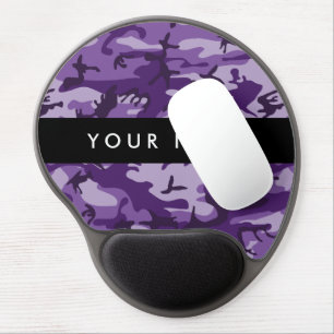 Purple Camouflage Your name Personalize Gel Mouse Pad