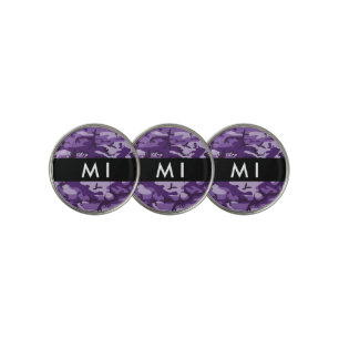 Purple Camouflage Your name Personalize Golf Ball Marker