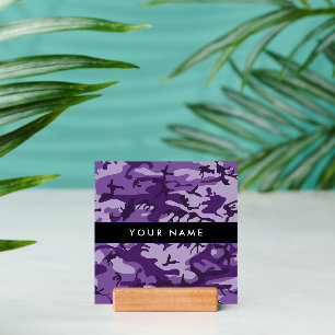 Purple Camouflage Your name Personalize Holder