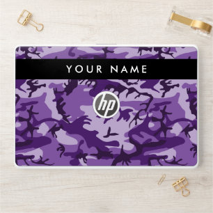 Purple Camouflage Your name Personalize HP Laptop Skin