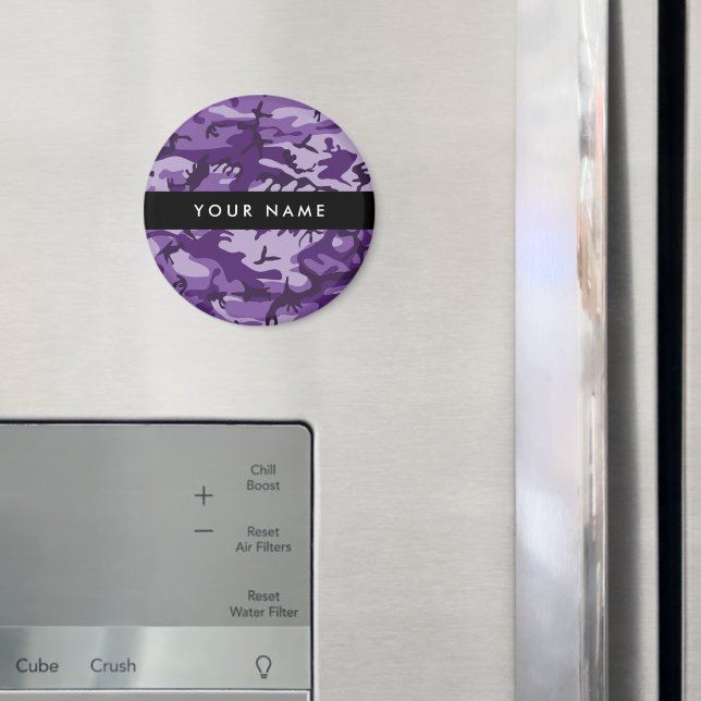 Purple Camouflage Your name Personalize Magnet (In Situ (Fridge))