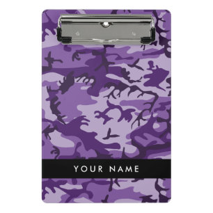 Purple Camouflage Your name Personalize Mini Clipboard