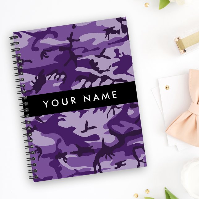 Purple Camouflage Your name Personalize Notebook (Creator Uploaded)