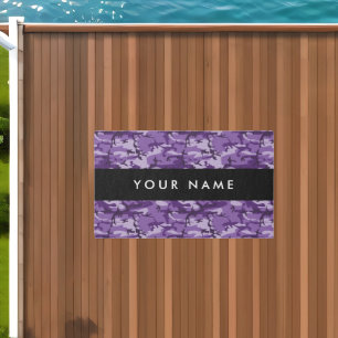 Purple Camouflage Your name Personalize Outdoor Rug