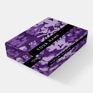 Purple Camouflage Your name Personalize Paperweight