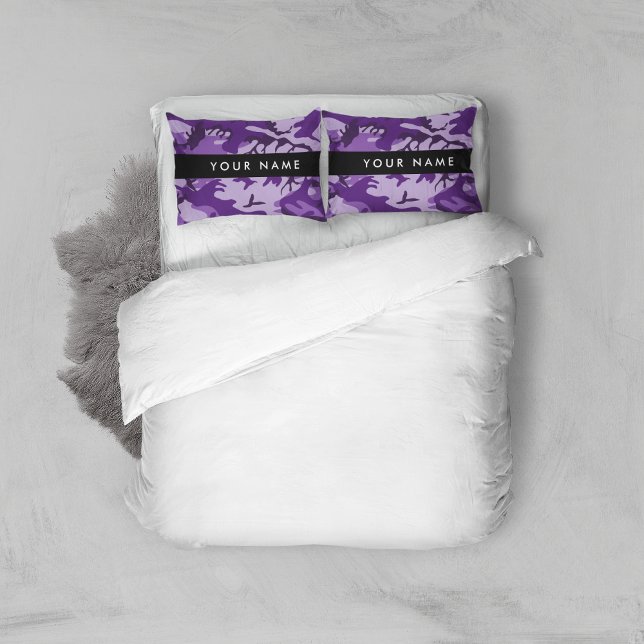 Purple Camouflage Your name Personalize Pillow Case (Creator Uploaded)