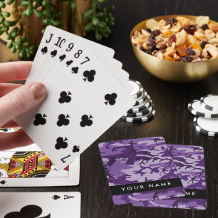 Purple Camouflage Your name Personalize Poker Cards