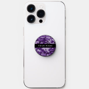 Purple Camouflage Your name Personalize PopSocket