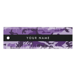 Purple Camouflage Your name Personalize Ruler