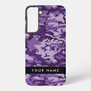 Purple Camouflage Your name Personalize Samsung Galaxy S22+ Case