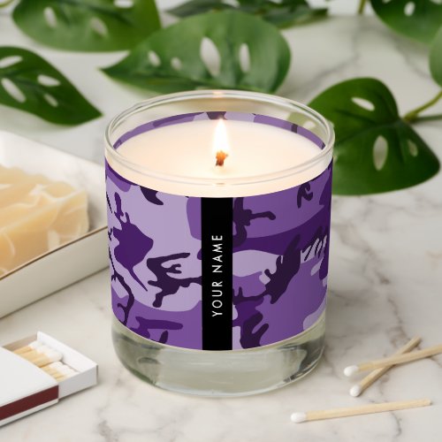 Purple Camouflage Your name Personalize Scented Candle